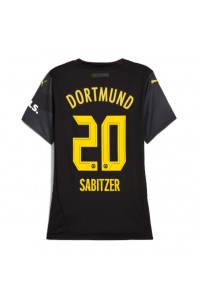 Borussia Dortmund Marcel Sabitzer #20 Jalkapallovaatteet Naisten Vieraspaita 2024-25 Lyhythihainen